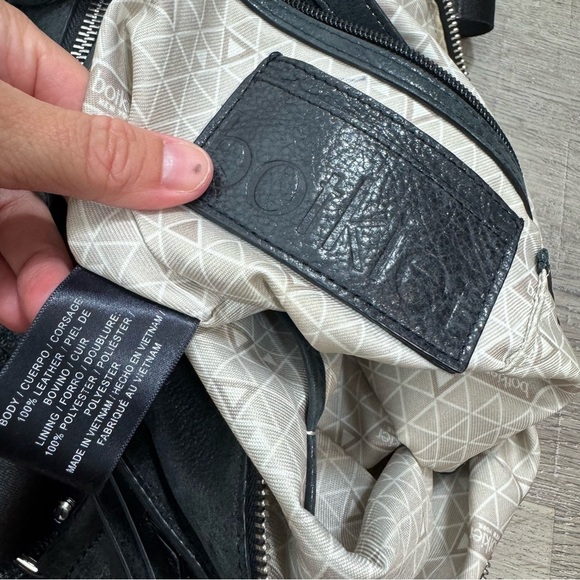 Botkier Logan Leather Hobo Purse Black Leather Crossbody Shoulder Bag - Picture 5 of 12